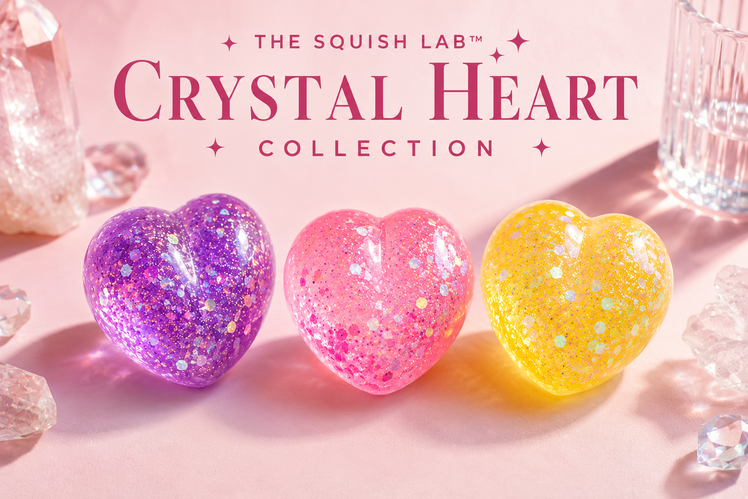 Crystal Heart Collection-Crystal-inspired heart squishies designed to sparkle, soothe, and satisfy.