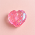 Rose Quartz Heart Crystal Glitter Sensory Squishy