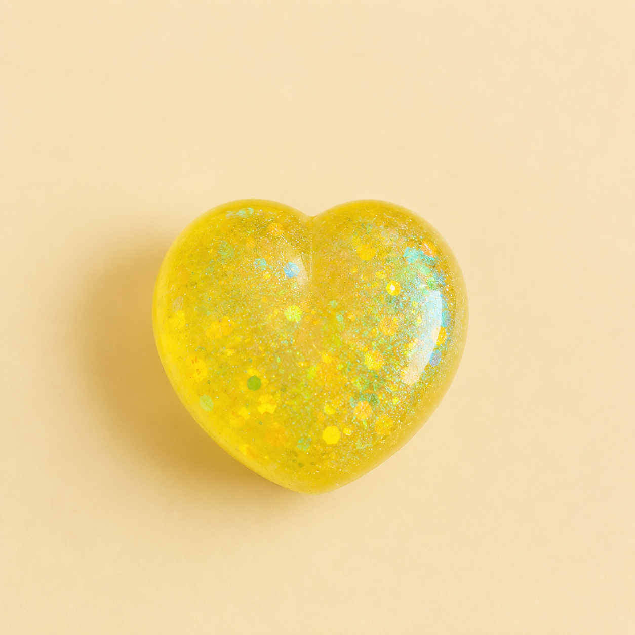 Citrine Heart Crystal Glitter Sensory Squishy